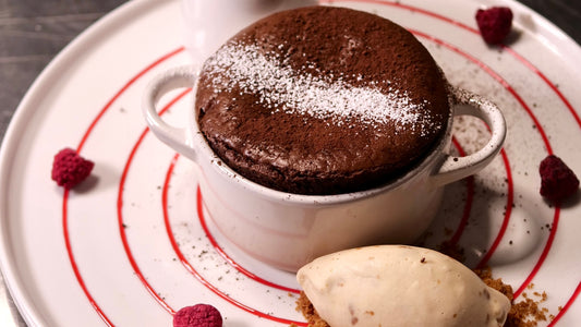 Chocolate Soufflé with Lotus Biscoff Ice Cream